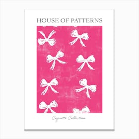 Pink And White Bows 3 Pattern Poster Canvas Print