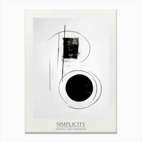 Simplicity Abstract Black And White 1 Poster Canvas Print