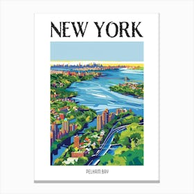 Pelham Bay New York Colourful Silkscreen Illustration 4 Poster Canvas Print