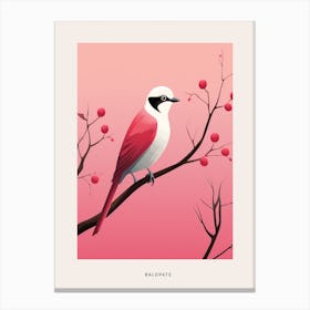 Minimalist Baldpate Bird Poster Canvas Print