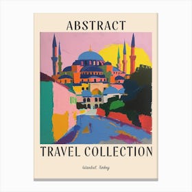 Abstract Travel Collection Poster Istanbul Turkey 5 Canvas Print