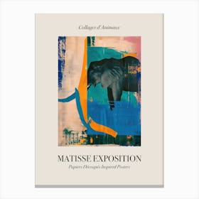 Elephant 2 Matisse Inspired Exposition Animals Poster Canvas Print