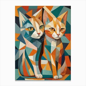 Geometric Cats Canvas Print