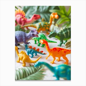 Pastel Toy Dinosaur Party 2 Canvas Print