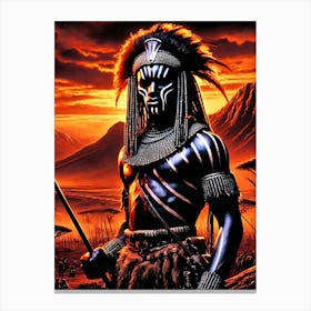 Zulu Warrior Portrait Canvas Print