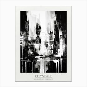 Cityscape Abstract Black And White 4 Poster Canvas Print