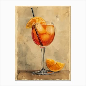 Orange Aperol Spritz Art Print 1 Canvas Print