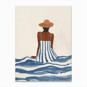 Woman In The Ocean Canvas Print