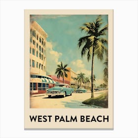 West Palm Beach Retro Travel Poster 1 Canvas Print