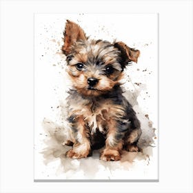 Baby Puppy Dog Watercolour Nursery 3 Canvas Print