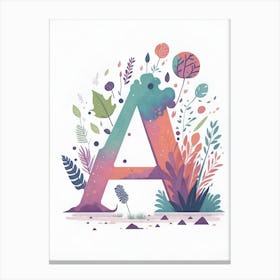 Colorful Letter A Illustration 130 Canvas Print