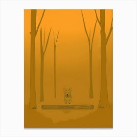 Dog in Forest Canvas Print