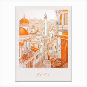 Agadir Morocco 2 Orange Drawing Poster Canvas Print