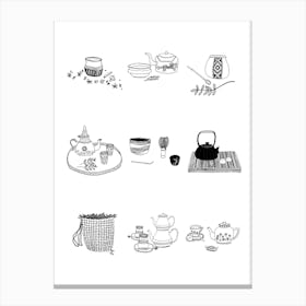 Nine Tea Cultures Canvas Print