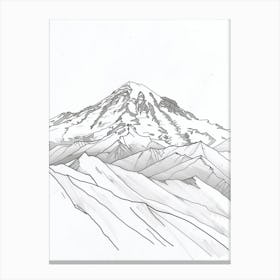 Mount Washington Usa Line Drawing 2 Canvas Print