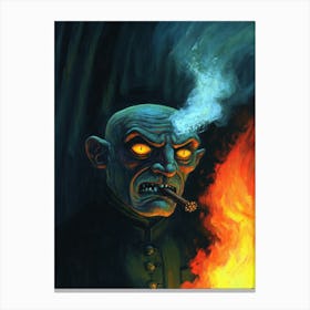 Cigar Smoking Nosferatu Demon King Canvas Print