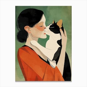 Kitty I love you cat and woman Canvas Print