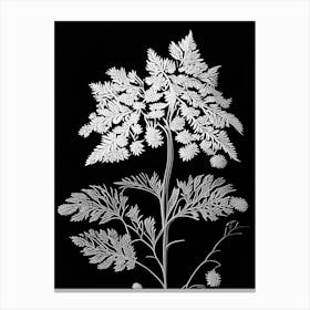 Meadowsweet Leaf Linocut 2 Canvas Print