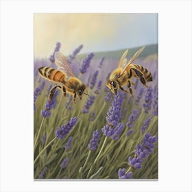 Halictidae Bee Storybook Illustration 18 Canvas Print