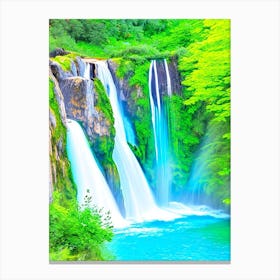 Kravice Waterfalls, Bosnia And Herzegovina Nat Viga Style Canvas Print