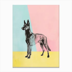 Pastel Belgian Sheepdog Line Illustration 1 Canvas Print