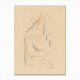 Madonna And Child In Her Lap, Mikuláš Galanda Canvas Print