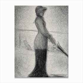 Woman With Parasol, Georges Seurat Canvas Print