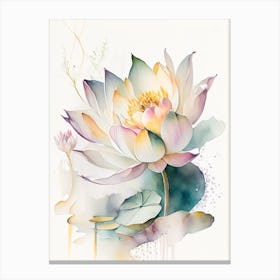 Lotus Flower Bouquet Storybook Watercolour 3 Canvas Print