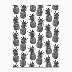 Black and White Pineapple Pattern Artwork Toile