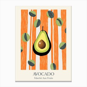 Marche Aux Fruits Avocado Fruit Summer Illustration 3 Canvas Print