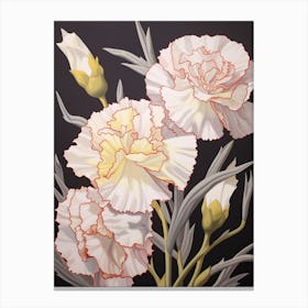 Carnation 5 Flower Painting Canvas Print
