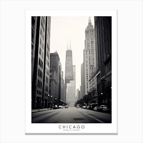 Poster Of Chicago, Black And White Analogue Photograph 3 Canvas Print