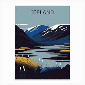 Iceland, Vintage Retro Travel Poster Canvas Print