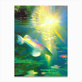 Doitsu Showa Koi Fish Monet Style Classic Painting Canvas Print