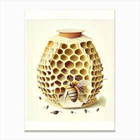 Hive Bees Vintage Canvas Print