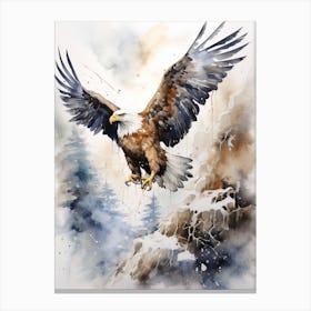 Snowy Eagle Watercolour 3 Canvas Print