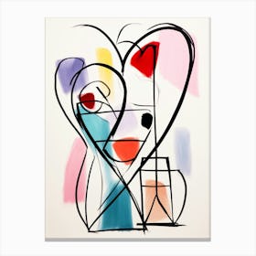 Cute Abstract Pastel Doodle Heart 2 Canvas Print