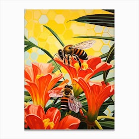 Honeycomb Bee Colour Pop 2 Canvas Print