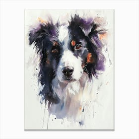 Border Collie Watercolor Painting 2 Canvas Print
