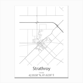 Strathroy,Canada Minimalist Map Canvas Print