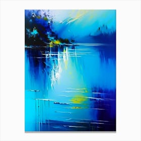 Blue Lake Landscapes Waterscape Bright Abstract 2 Canvas Print