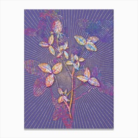 Geometric Pink Clover Mosaic Botanical Art on Veri Peri n.0044 Canvas Print