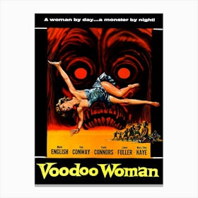 Horror Movie Poster, Voodoo Woman Canvas Print