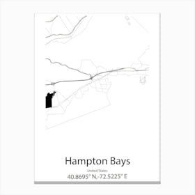 Hampton,United Kingdom Minimalist Map Canvas Print