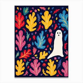 Autumn Fall Spooky Ghosts, Matisse Style, Halloween Canvas Print
