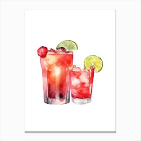 Watercolor Cocktail 1 Canvas Print