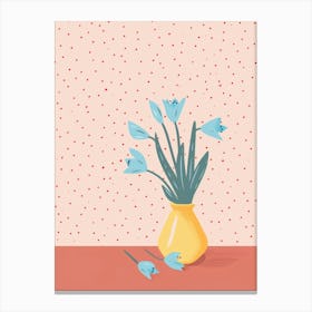 Blue Tulips In A Vase Canvas Print