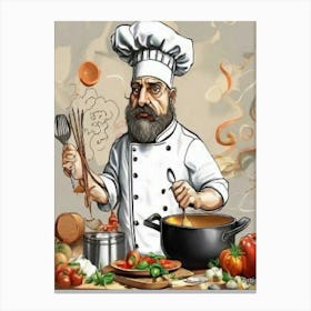 Chef In The Kitchen Canvas Print