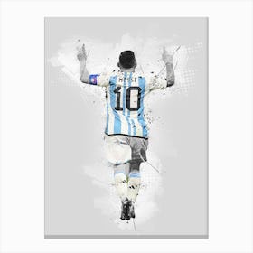 Lionel Messi Street Art Canvas Print