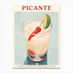 Picante Poster Cocktail Kitchen Art  Canvas Print